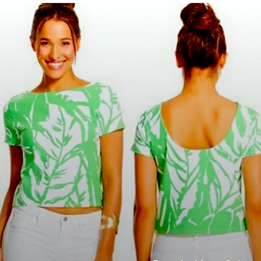 ✨Lilly Pulitzer green/white Fern top - NEVER WORN✨